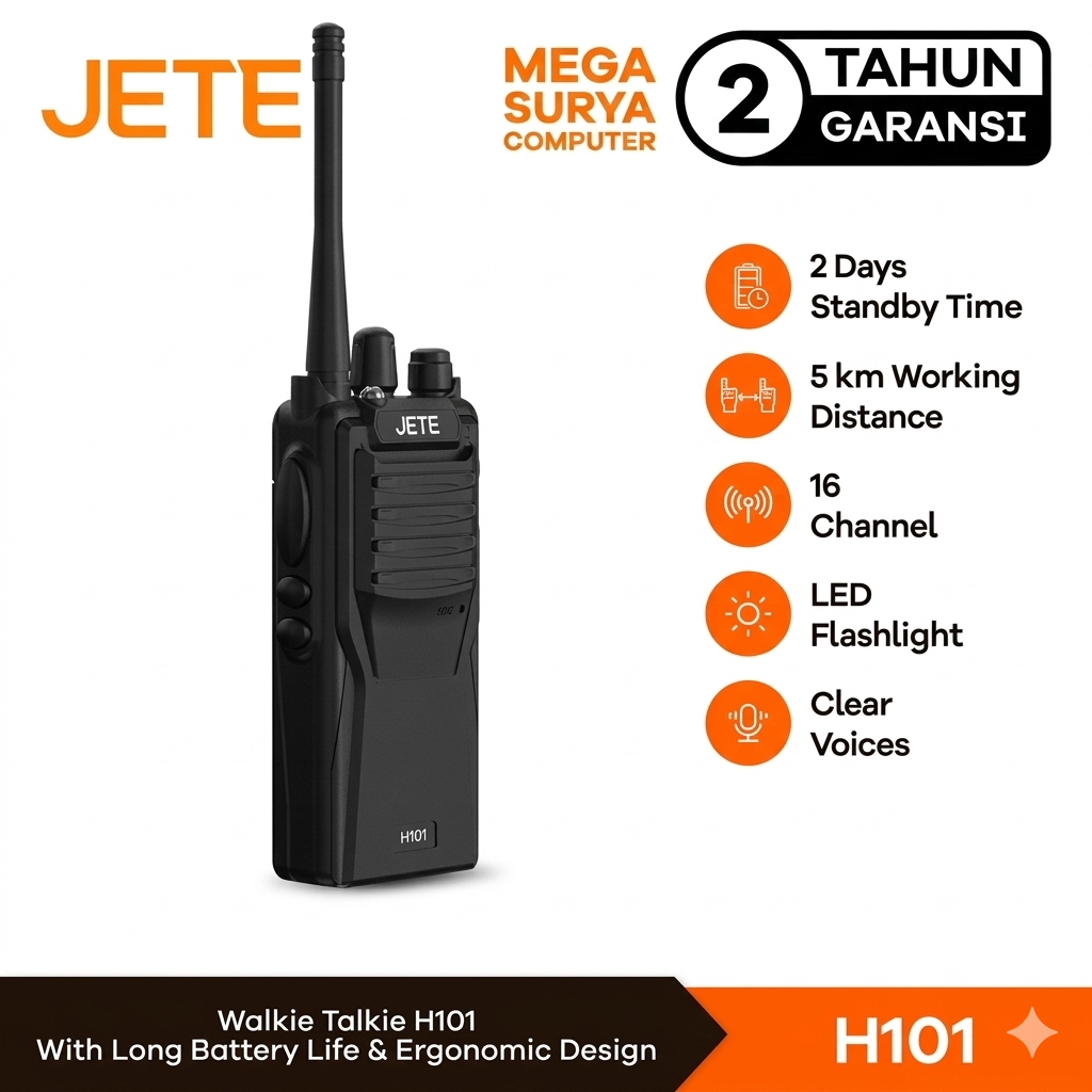 JETE HT H101 Handy Talky 16 Channel Jarak 5km - Garansi 2th