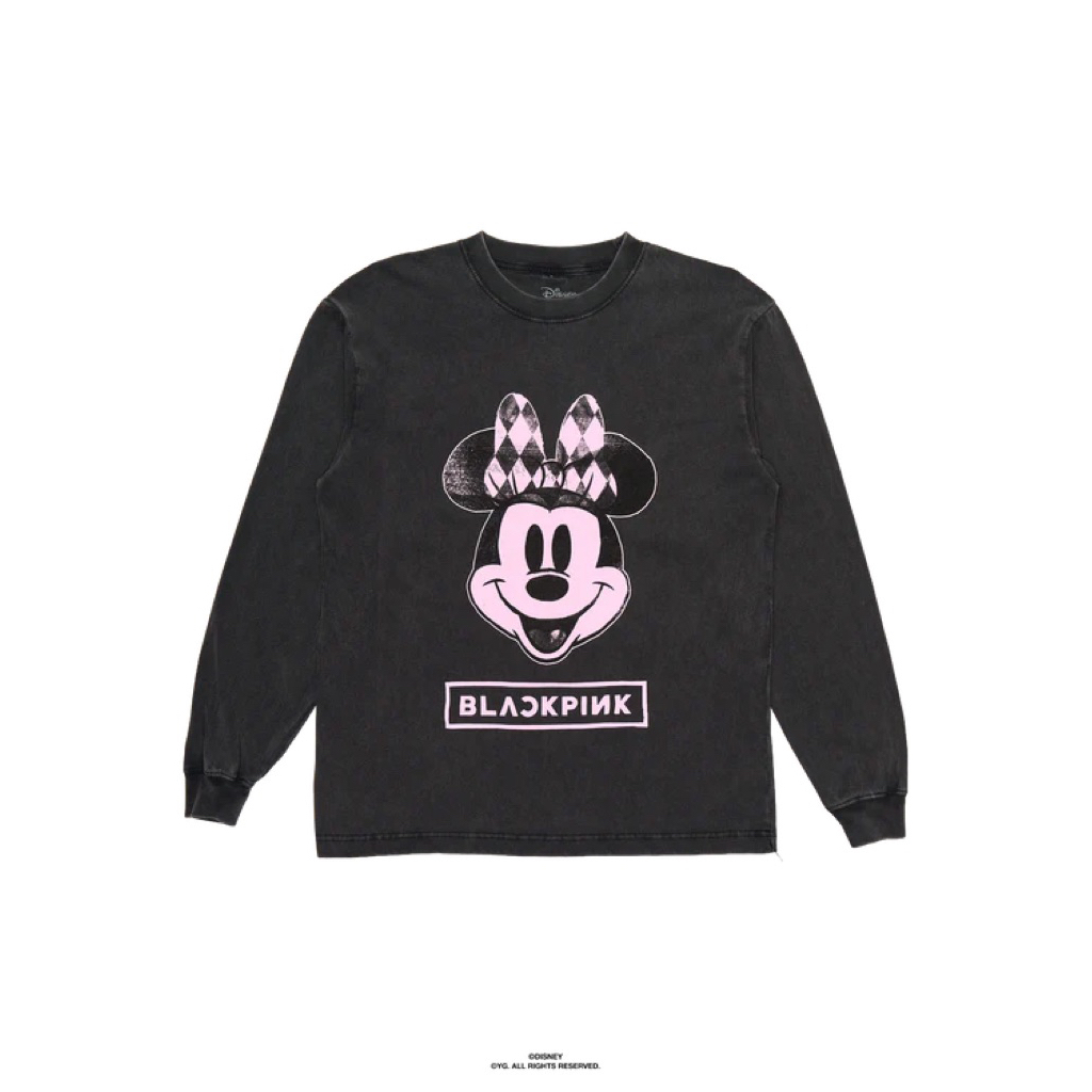 [PRE ORDER] MD MINNIE LONG SLEEVE CHARCOAL HOODIE DISNEY X BLACKPINK JISOO ROSE JENNIE LISA OFFICIAL