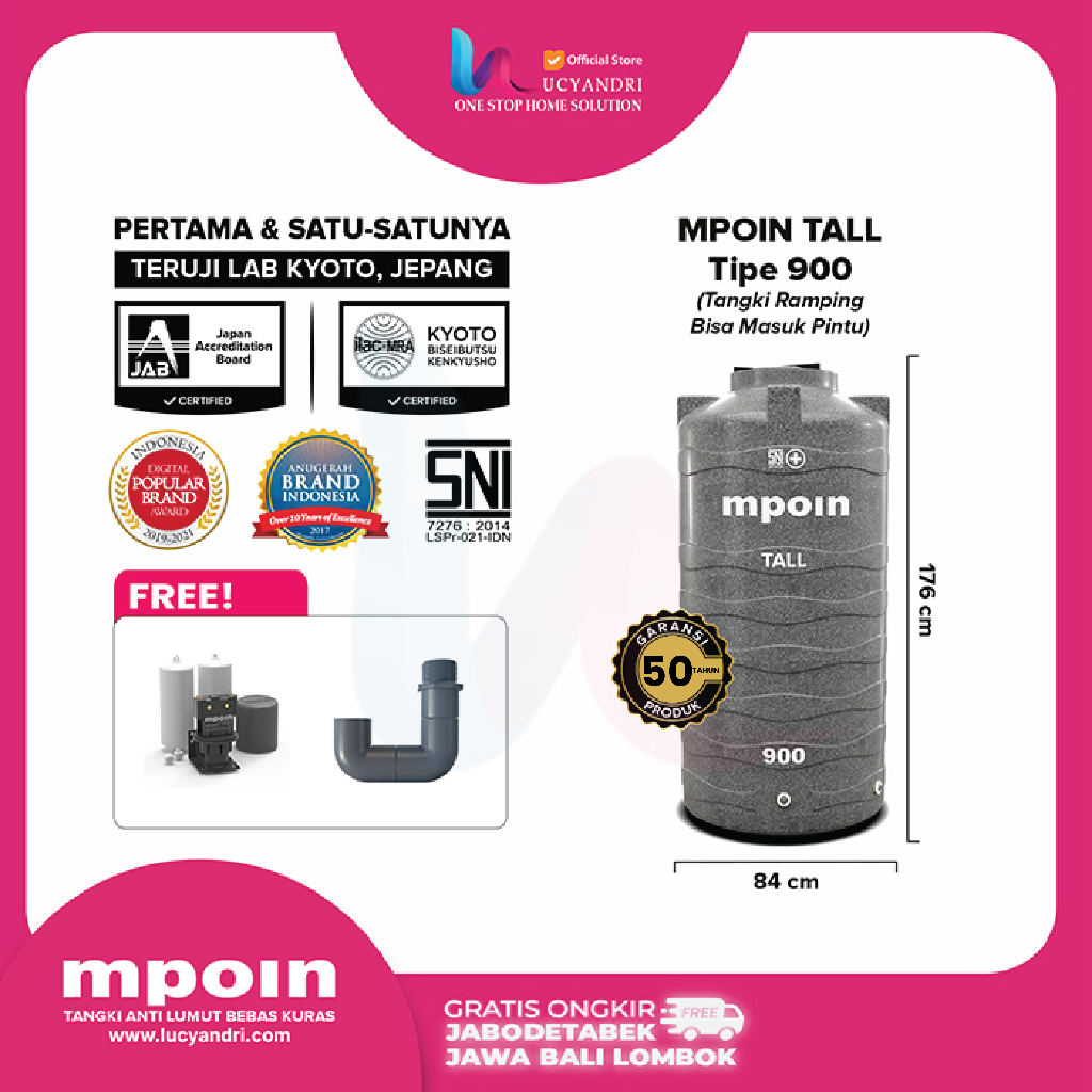 Tangki Air MPOIN PLUS 900 Tall Toren Tandon 900 Liter