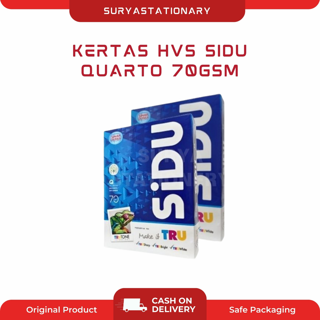(RIM) KERTAS HVS SIDU QUARTO 70gsm / KERTAS HVS SIDU / KERTAS HVS