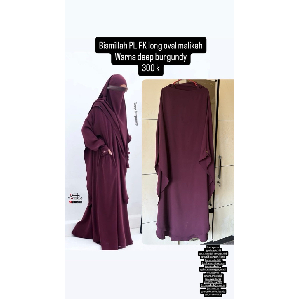 PL FK LONG MALIKAH DEEP BURGUNDY