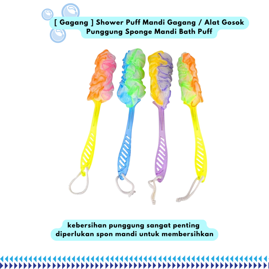Davina [ Gagang ] Shower Puff Mandi Gagang / Alat Gosok Punggung Sponge Mandi Bath Puff