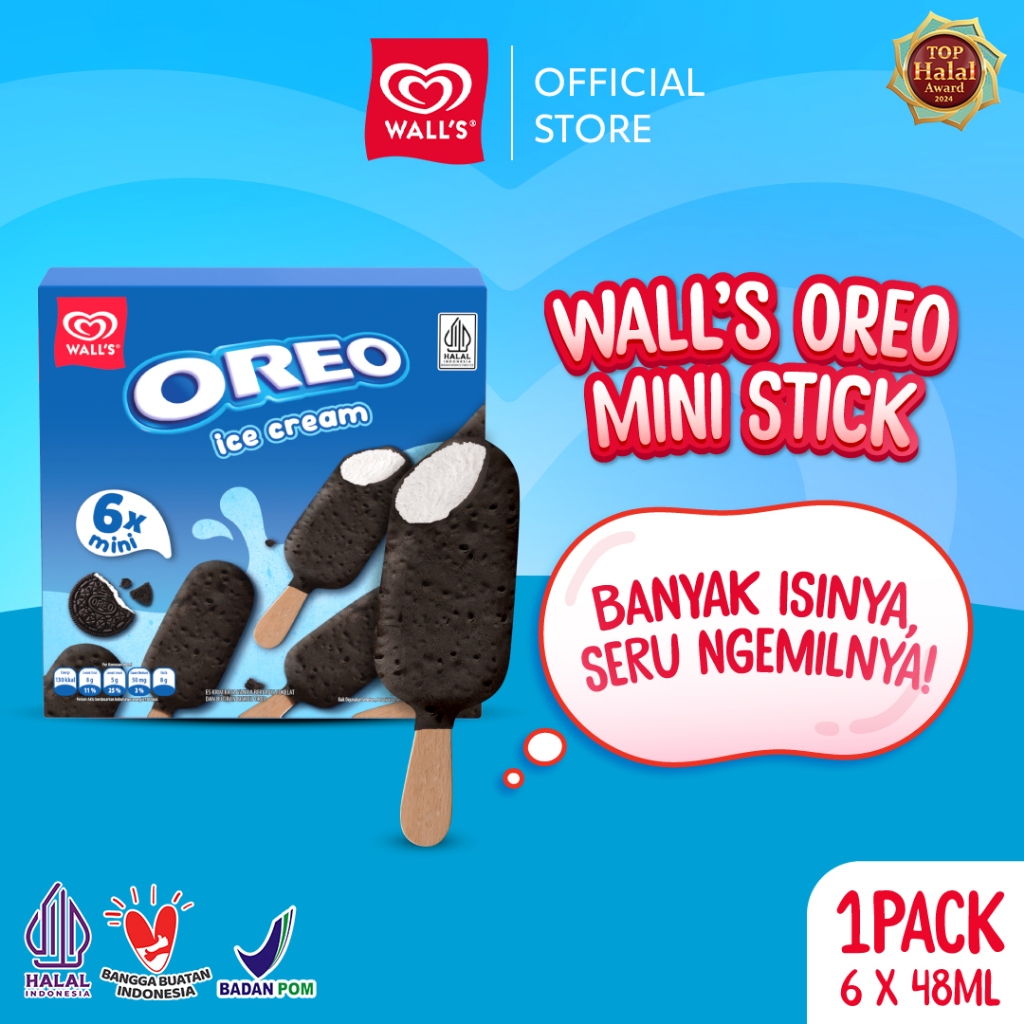 Wall's Oreo Mini Stick 6X48ml - Wall's Es Krim / Ice Cream