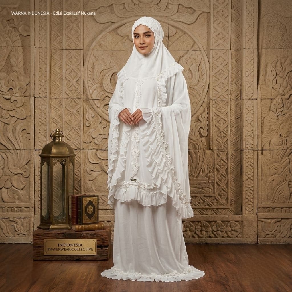 Mukena Dewasa Ruffle Mewah Putih