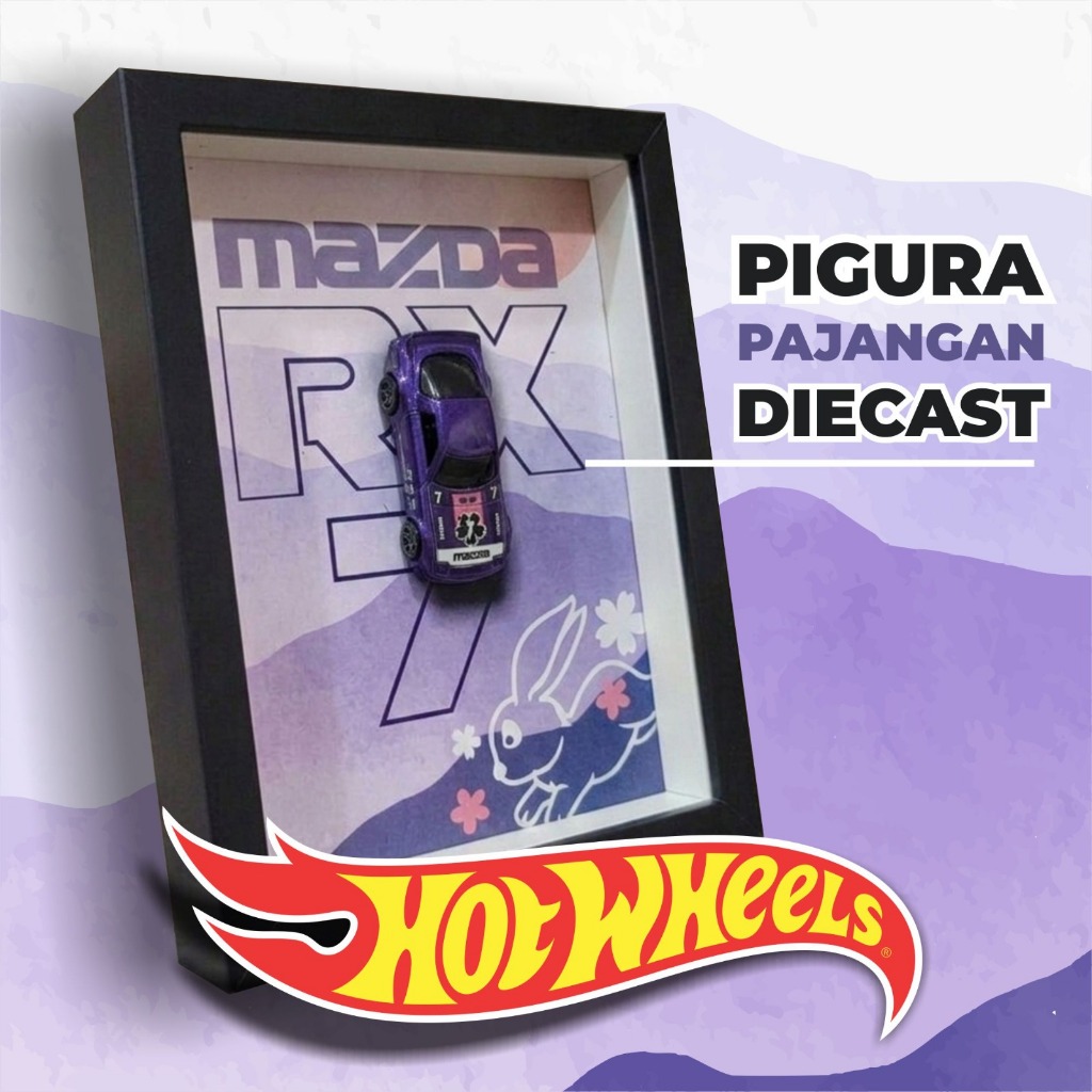 Diecast Hotwheels Mazda RX-7 Hiasan Dinding Figura Custom 3D FNDiecast