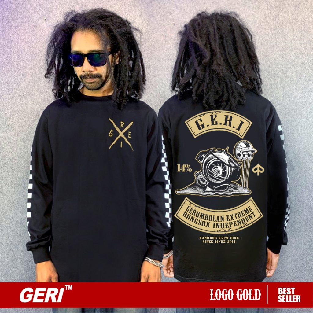 Kaos Vespa Geri Original - Logo Gold panjang