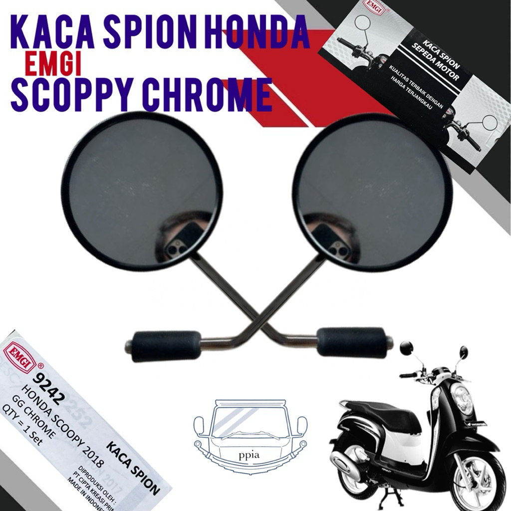 Kaca Spion Motor Bulat Kaca Spion Honda Scoopy Emgi Berkualitas 9242 Spion Motor Bulat Kaca Spion Bu