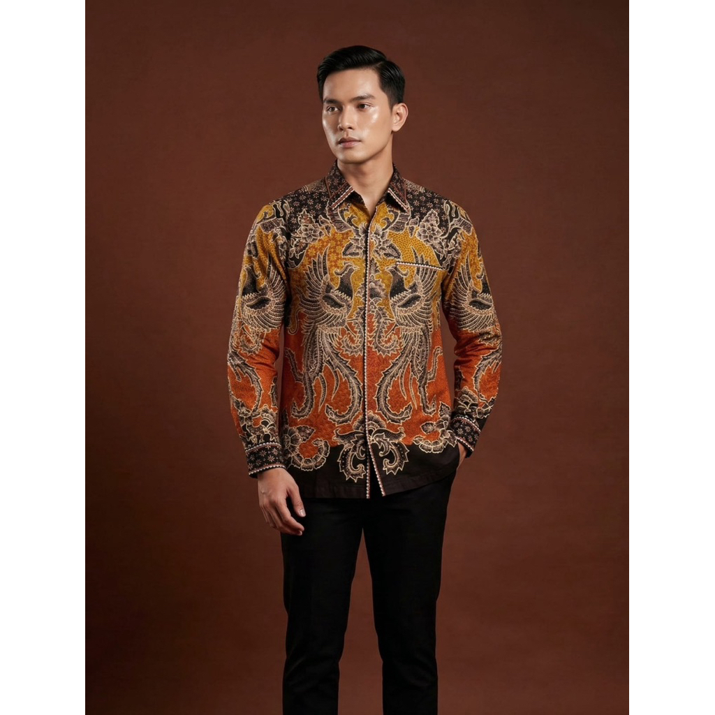 Batik Cantieq Exclusive - GARUDA KENCAN orange | Batik tulis perada  premium bordir smock mewah | Ba