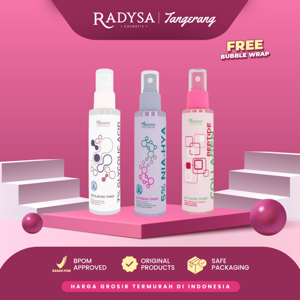 RADYSA TGR - AUTUMN 7% Glycolic Acid Toner | 5% Nia-Hya Toner | Peptide Collagen Toner 100ml