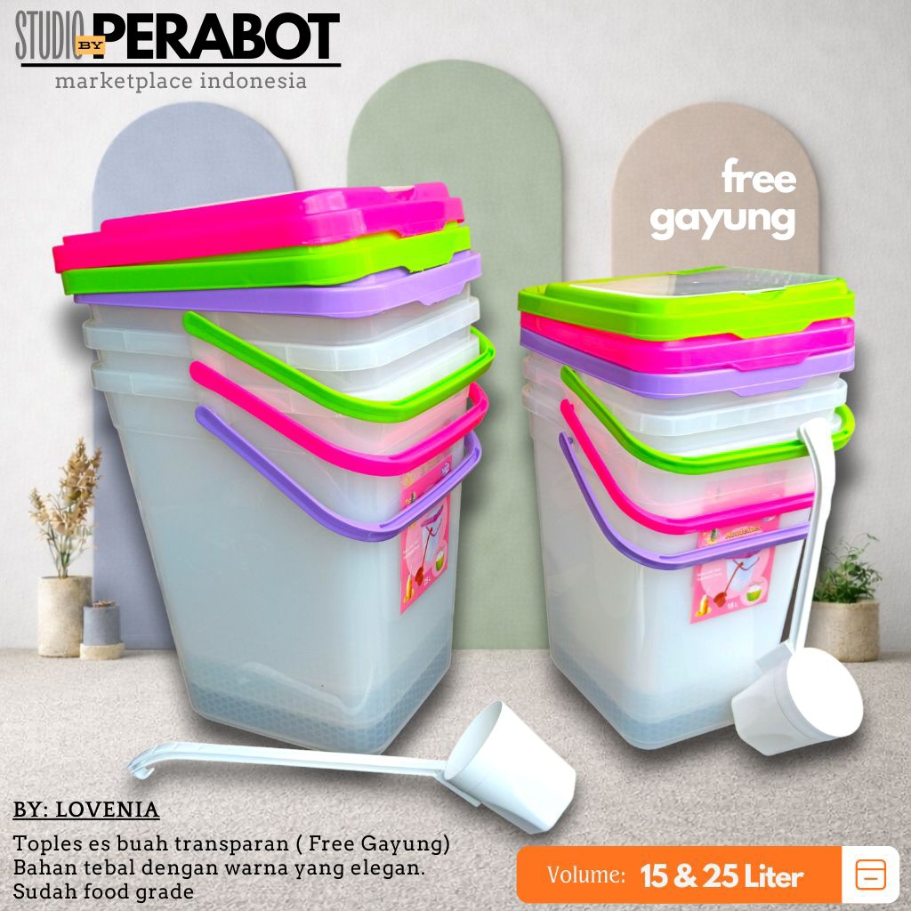 Toples Es Buah + Gayung Lovenia / Aquarium Es Buah Lovenia