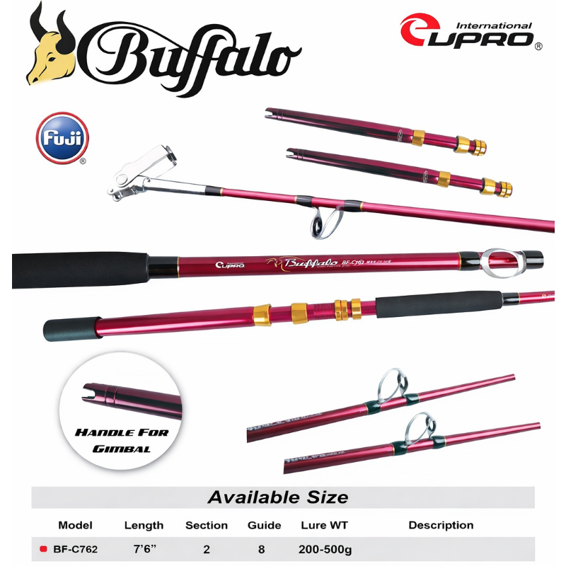 JORAN TROLLING EUPRO BUFFALO 7'6" BF-C762 FUJI GUIDE CARBON | LURE 200-500G
