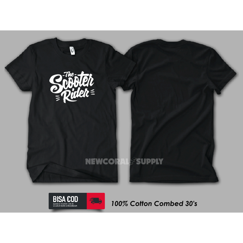 Baju Kaos Tshirt The Scooter Rider Cotton Combed Premium Kualitas Distro Termurah