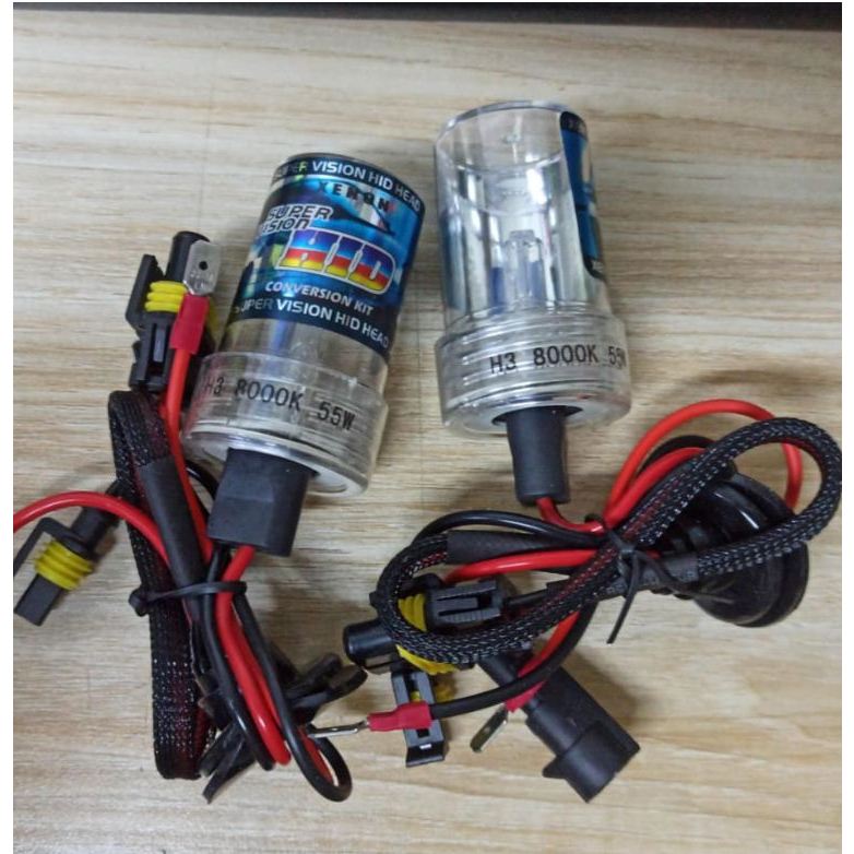 Bohlam Lampu HIDB H3 55W 8000K HID Xenon Putih Biru Terang Lampu Mobil H3 12V