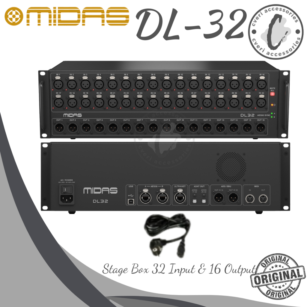 MIDAS DL32 Stage Box 32 Input & 16 Output Original Midas DL-32