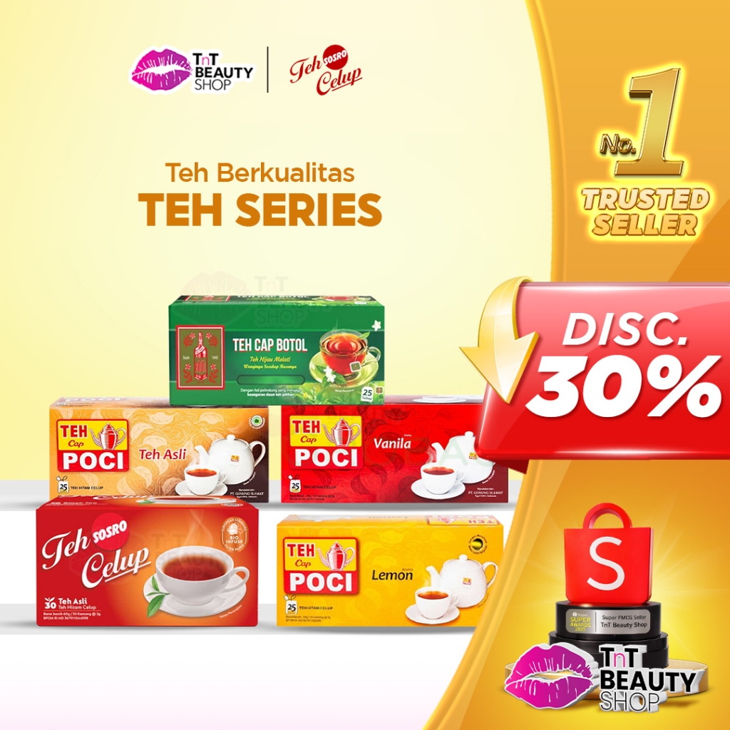 Teh Celup Sosro | Cap Botol Hijau | Poci | Hitam Berkualitas | Bonteh Teh Celup | TnT Beauty Shop