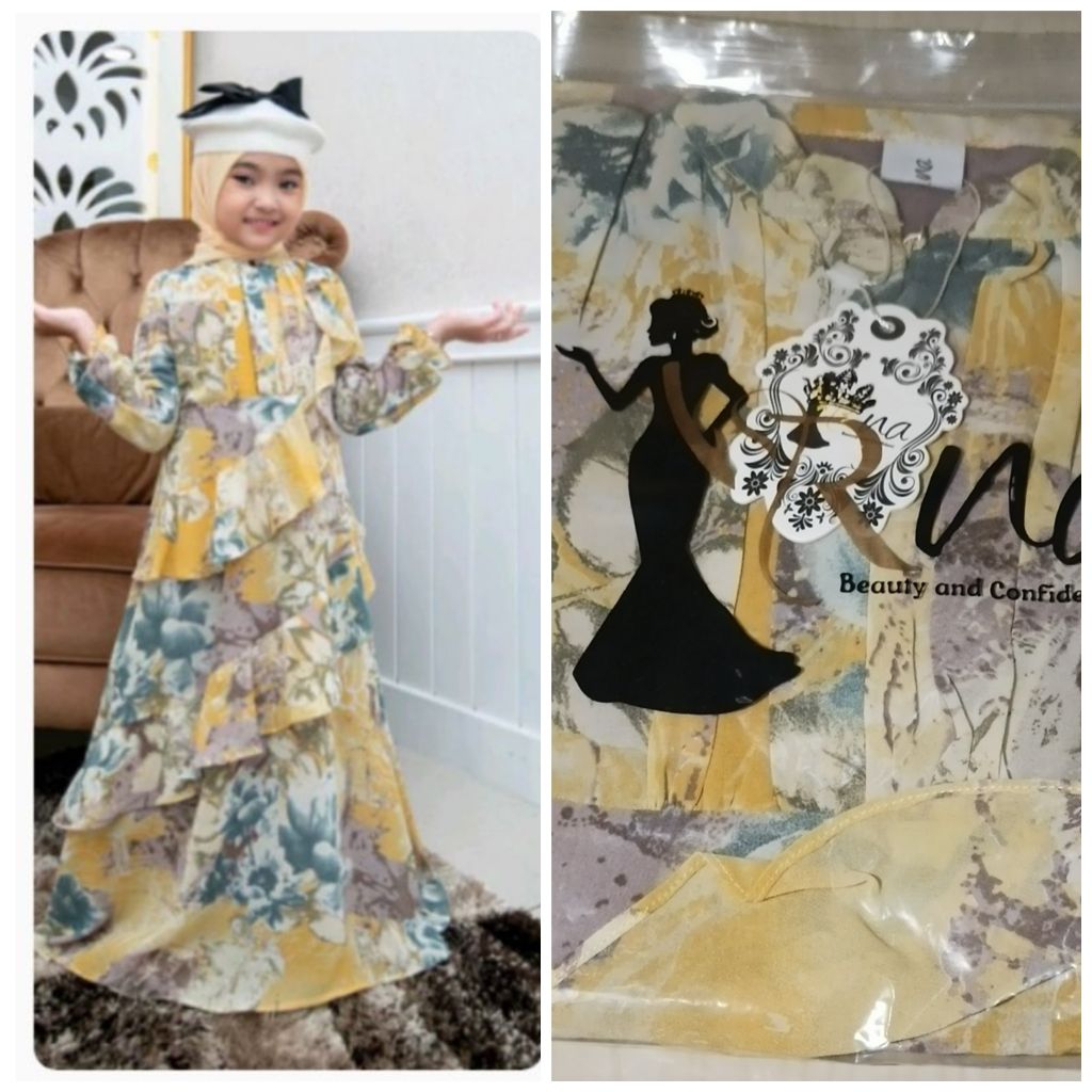 Gamis Anak Perempuan RINBI DRESS ORI BY IRNA EMERALD (Ready)