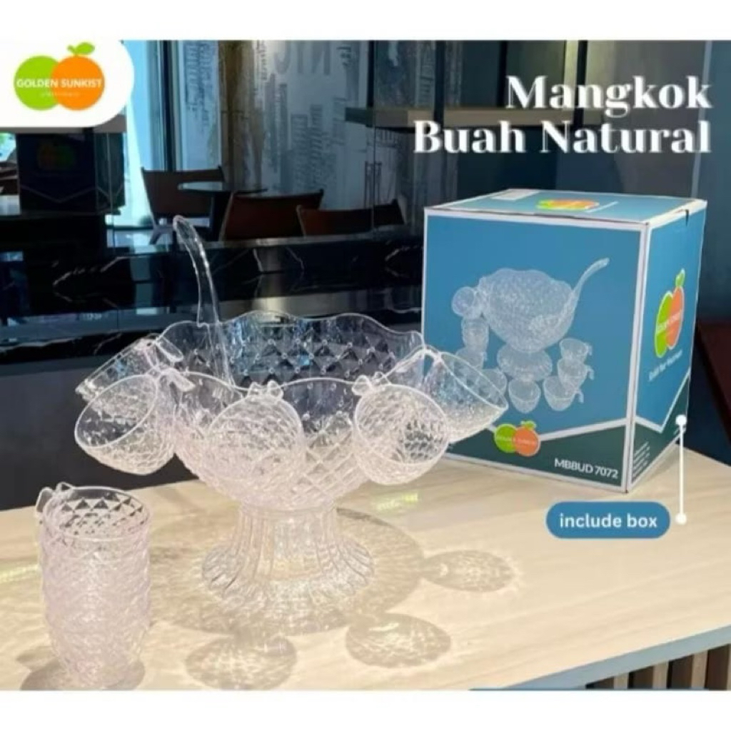 tempat es buah sunkist mangkok buah crystal set lengkap