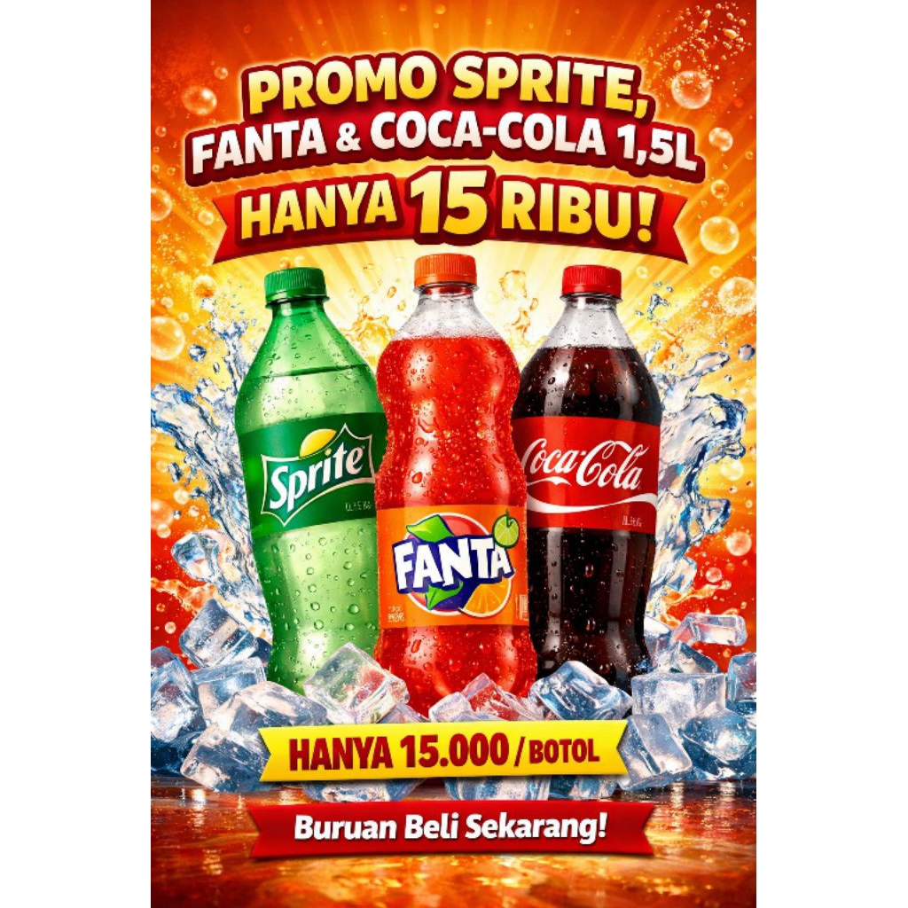 Promo Termurah Sprite/fanta/Coca cola[1,5Liter]
