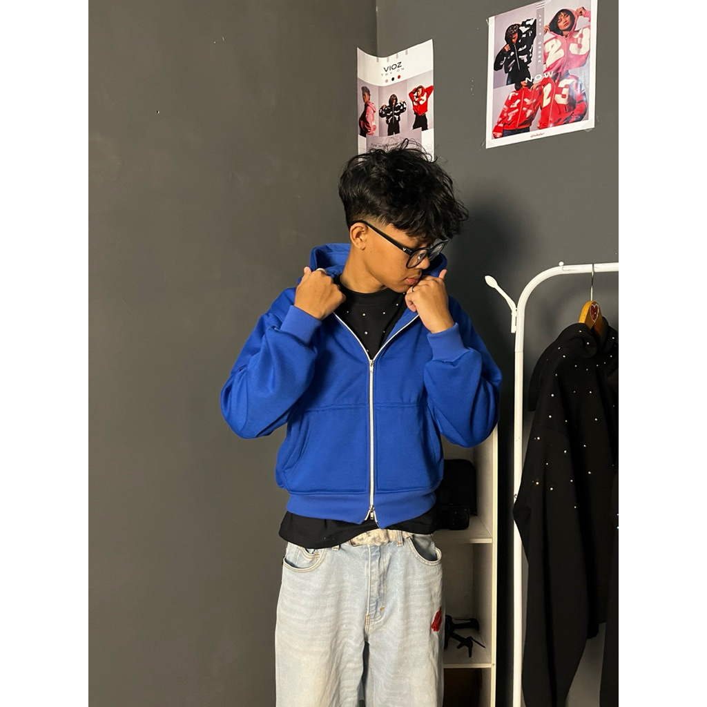 hatestar hoodie boxy doubel zipper - ORIGINAL