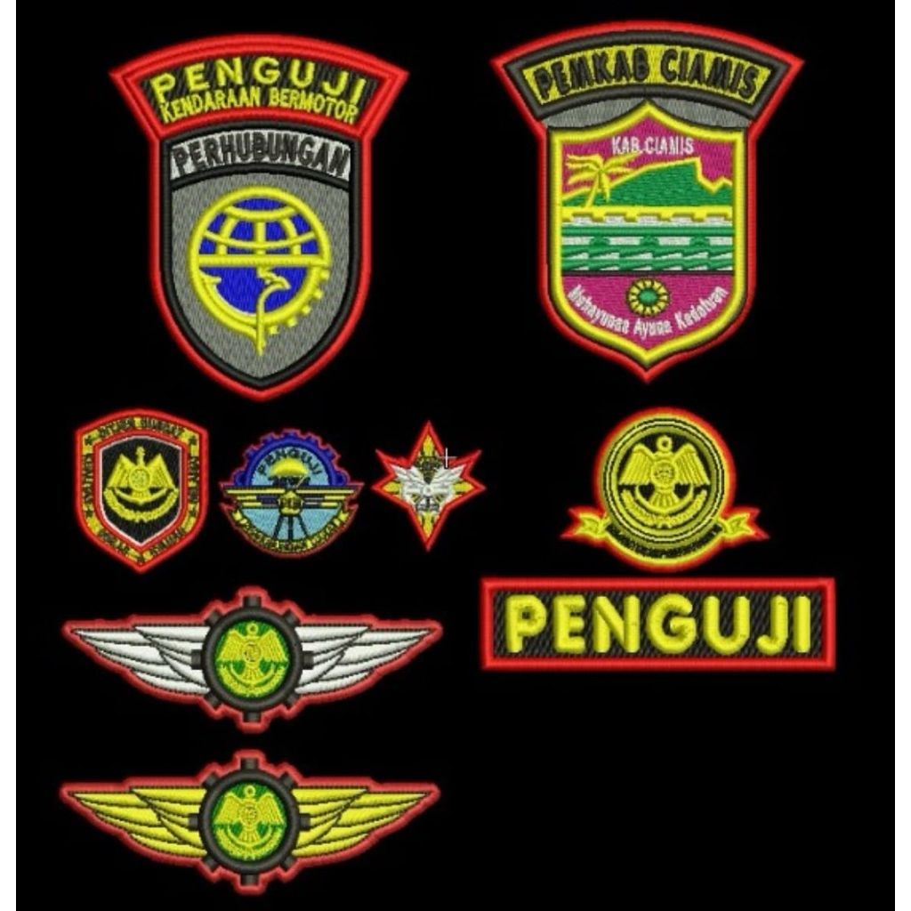 SET BADGE BORDIR DISHUB PENGUJI FULL BORDIR TIMBUL FREE REQUEST