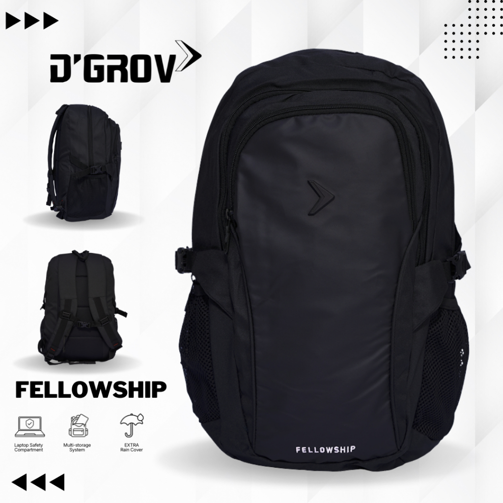 D'GROV Fellowship 7024 Tas Ransel Pria Backpack Anti Air Kekinian Waterproof Tas Kerja Kuliah Sekola