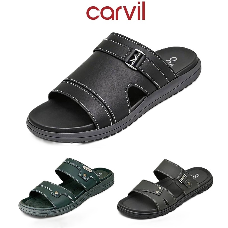 Carvil Coventry Sandal Kasual Pria Sendal Selop Kulit Sintetis Laki-Laki leeds durham Renardo Rafalo