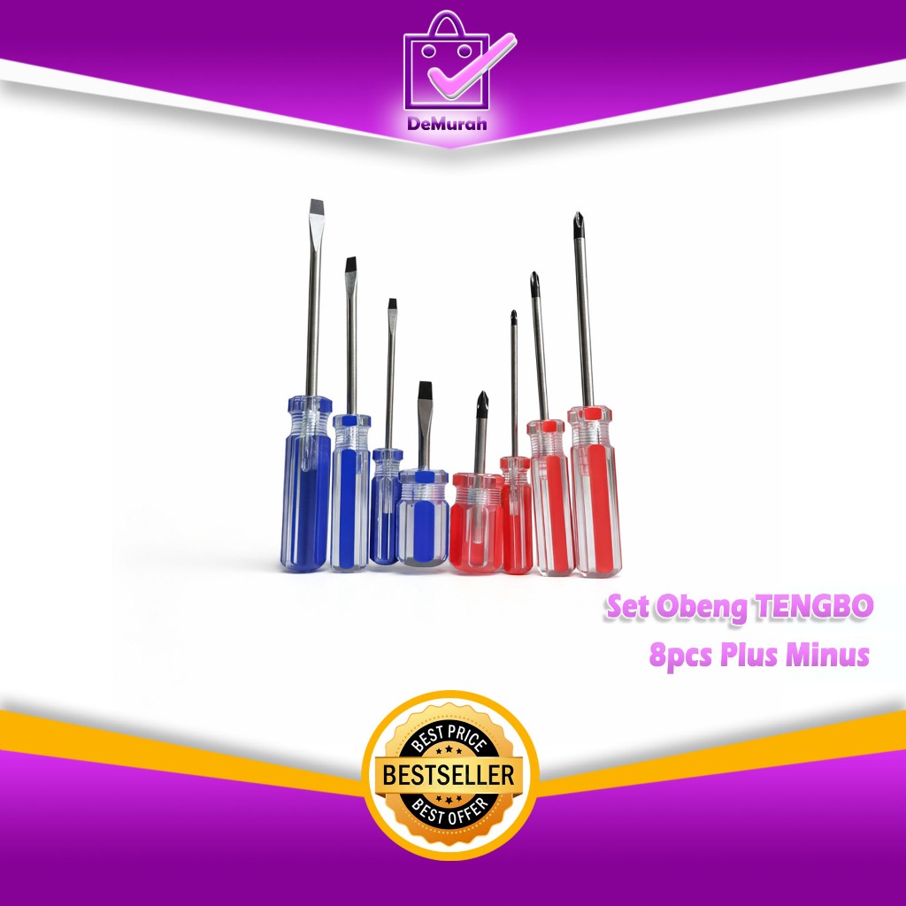 Set Obeng TENGBO 8 Pcs Lengkap Plus Minus – Obeng Elektronik Presisi Multifungsi + Tabung A314