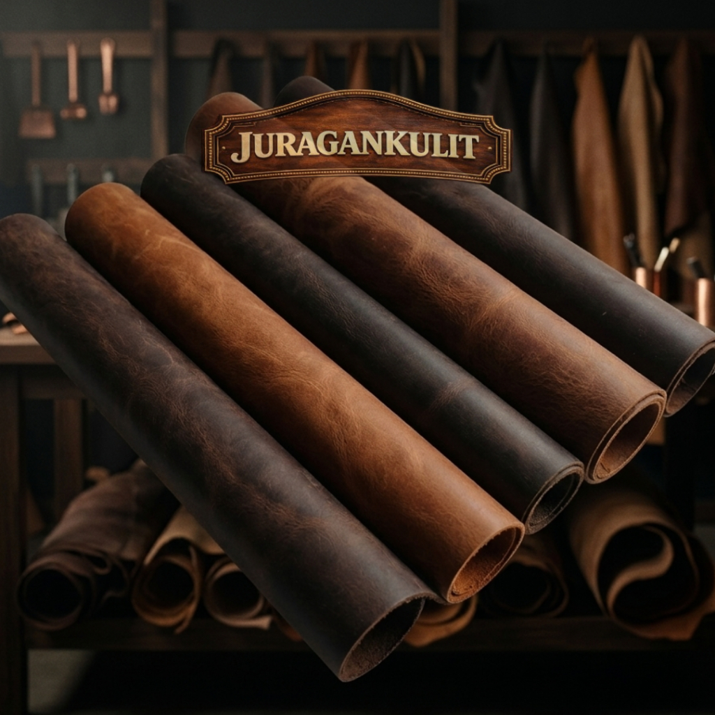 Kulit Crazy Horse Sapi Asli Lembaran Ukuran 20 Feet - 23 Feet - 25 Feet