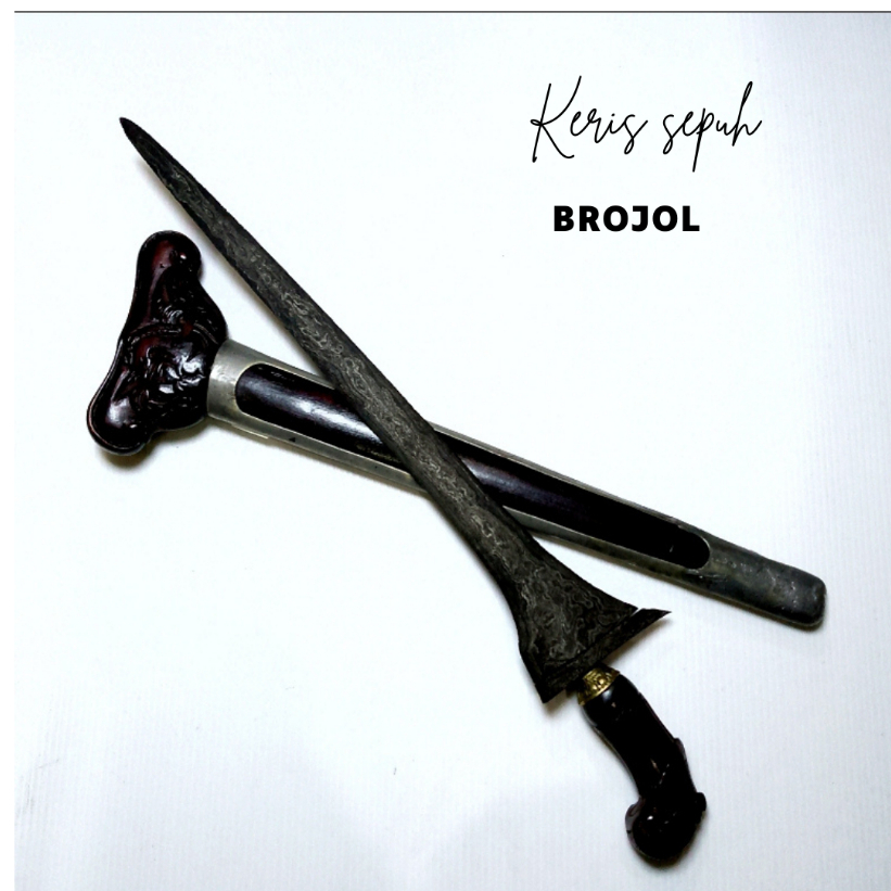 Keris Sepuh Brojol Pamor Ngulit Semongko | Warangka Sandang Walikat | Keris Patrem Sepuh