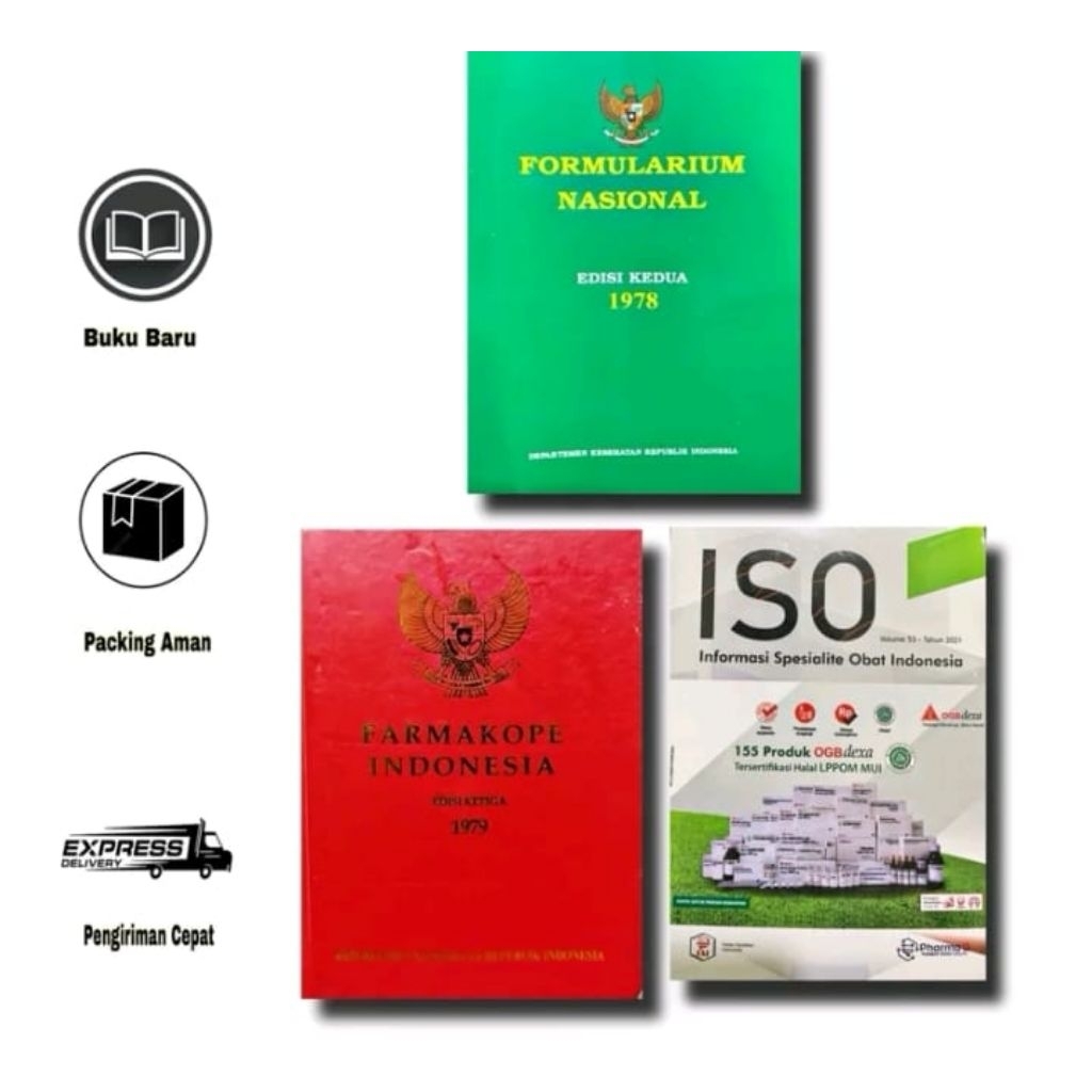 PAKET BUKU FARMASI FARMAKOPE 3 - FORNAS - ISO