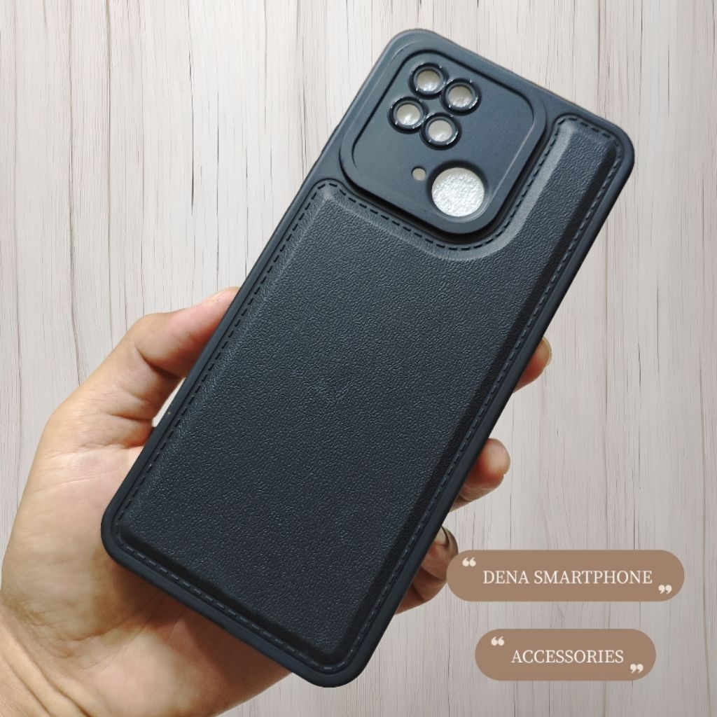 Soft Case Redmi 10C Black Leather Hitam