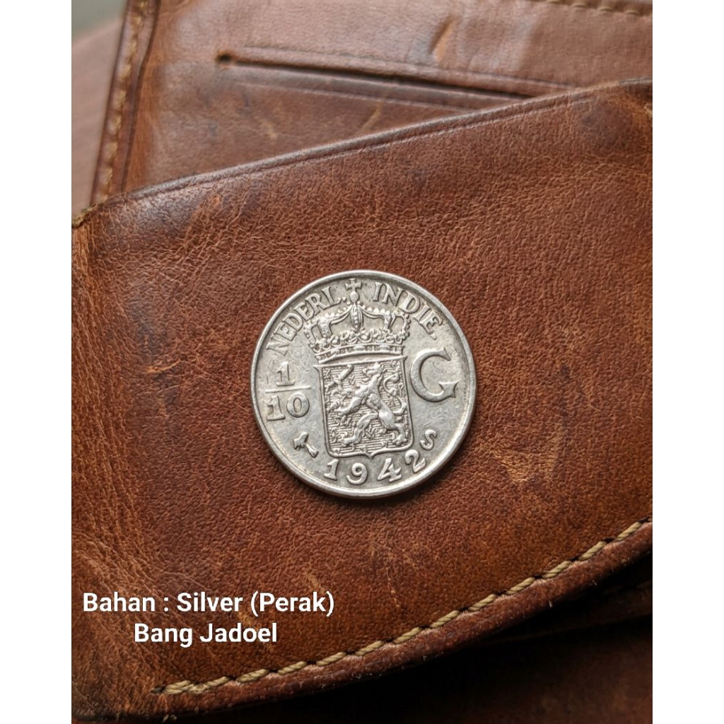 koin kuno Silver 1/10 Gulden 1942
