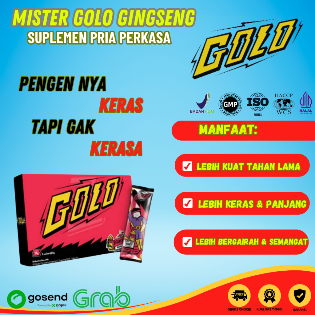 Golo Ginseng Korea Asli 100% 1 Sachet Minuman Botanical Pria