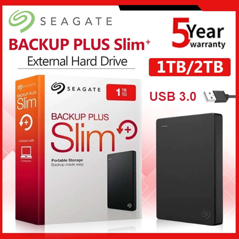 SEAGATE Hard Disk Eksternal 1TB 2TB USB 3.0 Portable SATA 2.5 Inch Metalik External HDD Hard Disk Dr