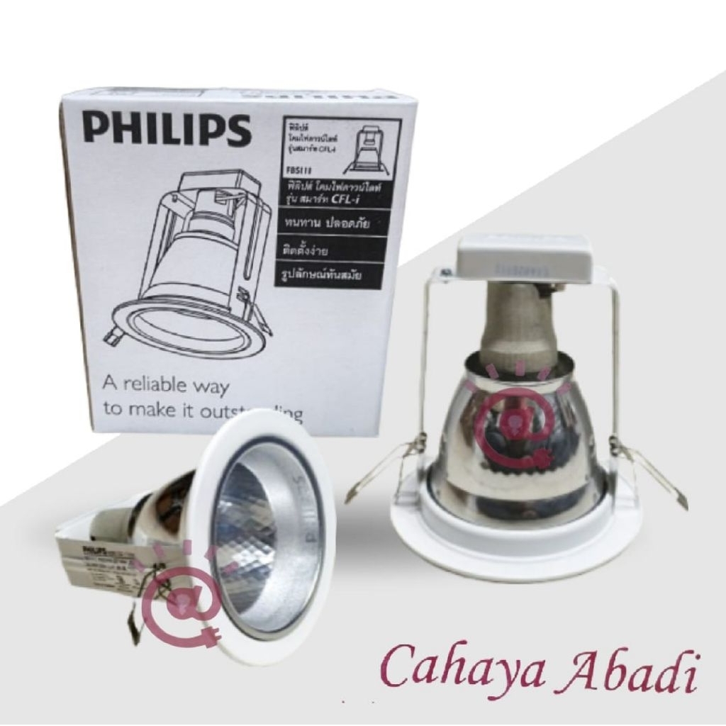 PHILIPS Rumah Lampu Downlight 4 Inch Putih FBS111C / Kap Lampu Downlite 4Inch 4" White FBS 111 FBS11