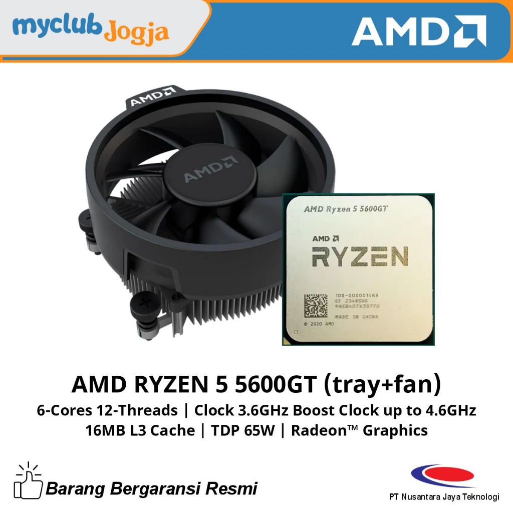AMD RYZEN 5 5600GT Tray+Fan AM4 6-Cores 12-Threads Radeon Graphics