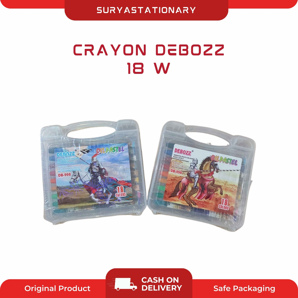 (SET) Crayon Debozz 18 W / Krayon Debozz 18 Warna / Oil Pastel Debozz