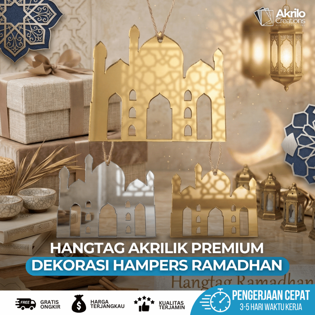 Hangtag Hampers Lebaran Idul Fitri Aksesoris Hang Tag Ramadan Label Gift Tag Custom Masjid