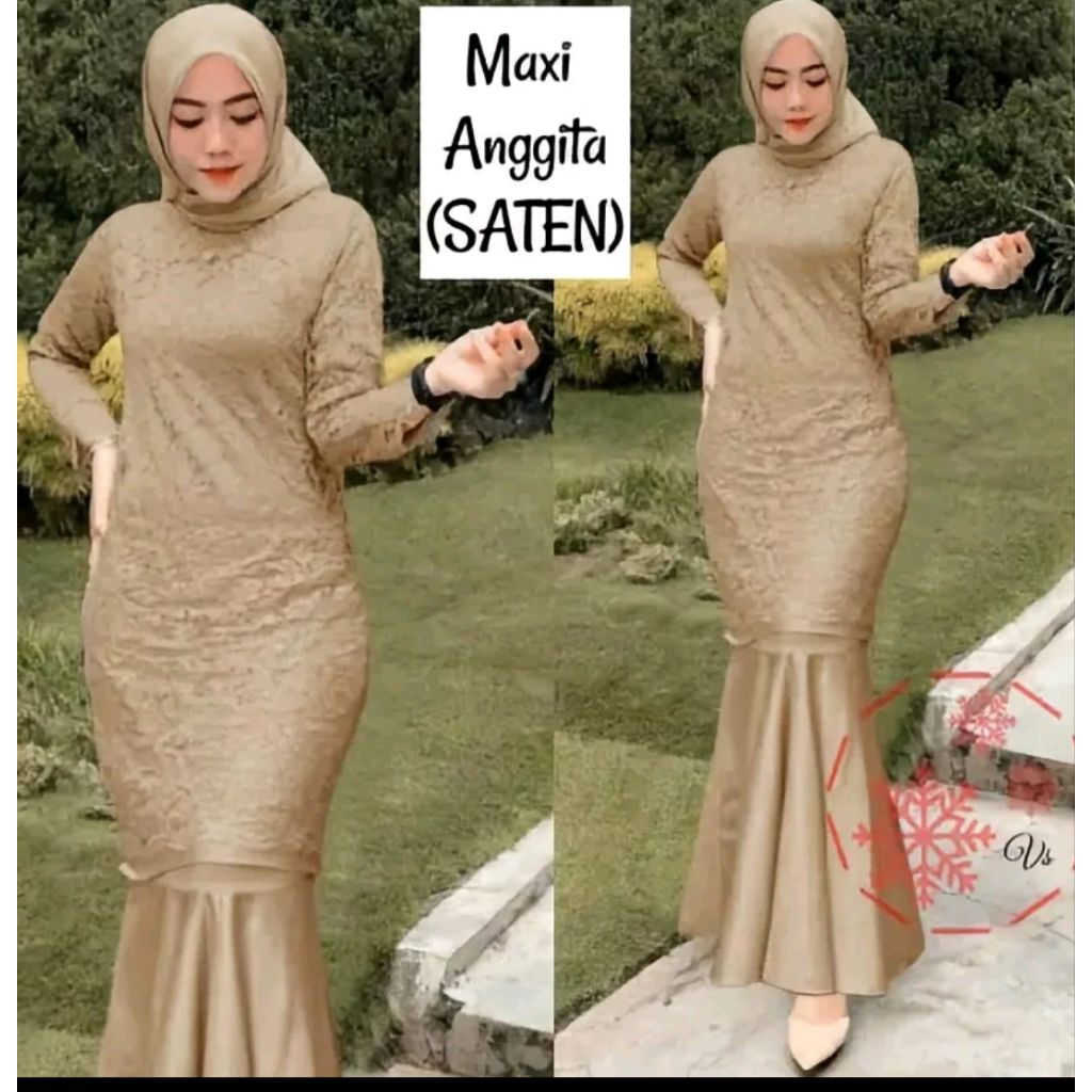 Gamis duyung brokat press body