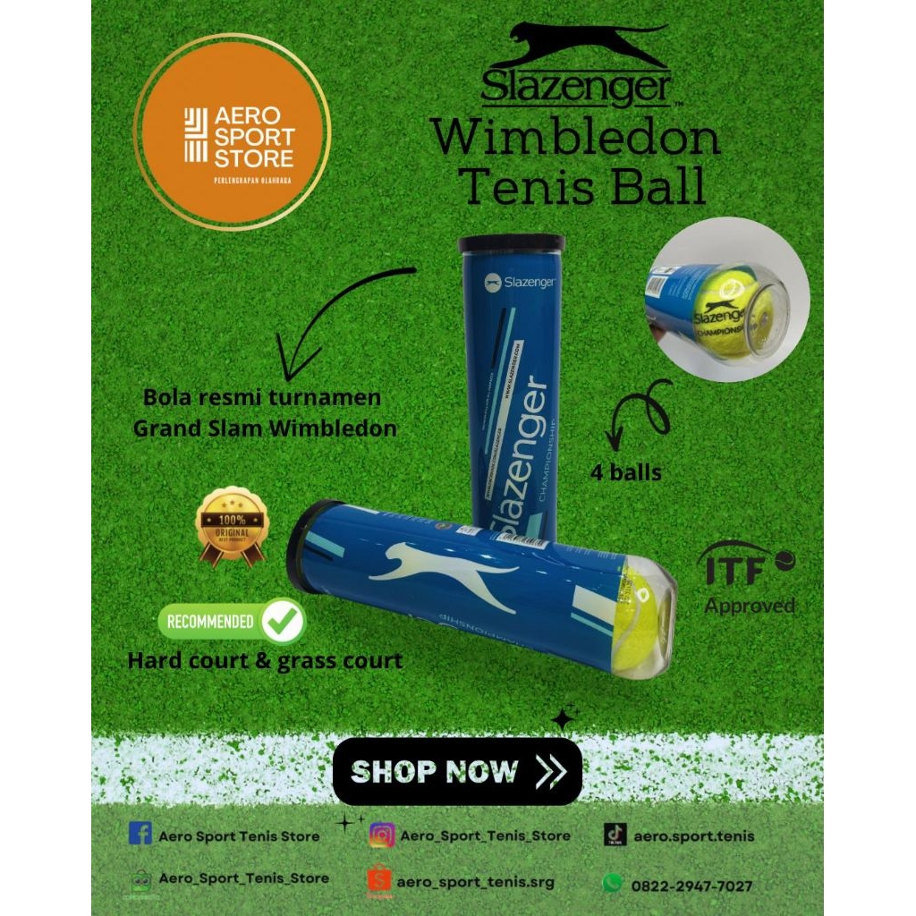 [ BOLA TENIS SLAZENGER WIMBLEDON TOURNAMENT ISI 4 ]