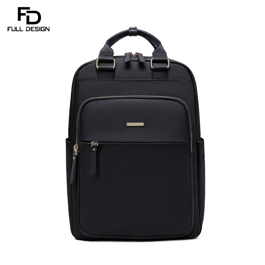 FULL DESIGN Natalie Tas Ransel Anti Air Laptop 15 inci Multi Saku Backpack Pelajar Travel Kantor
