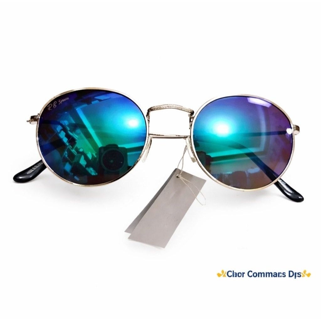 rb space kacamata oval kaca miror fashion pria dan wanita