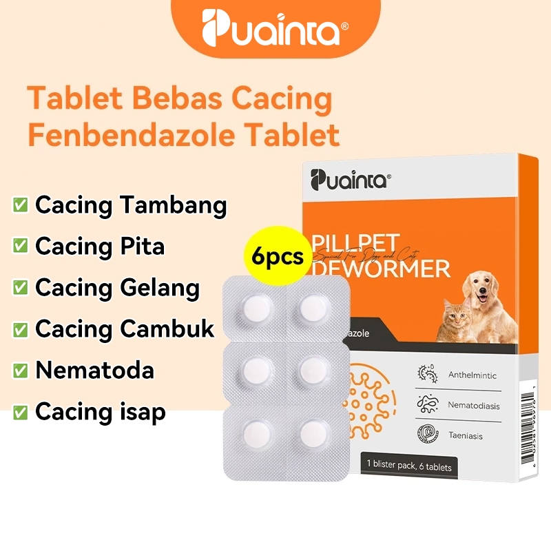 PUAINTA Obat Cacing Kucing Anjing Tablet Obat Cacing Untuk Kucing Kitten Pembasmi Segala Jenis Cacin