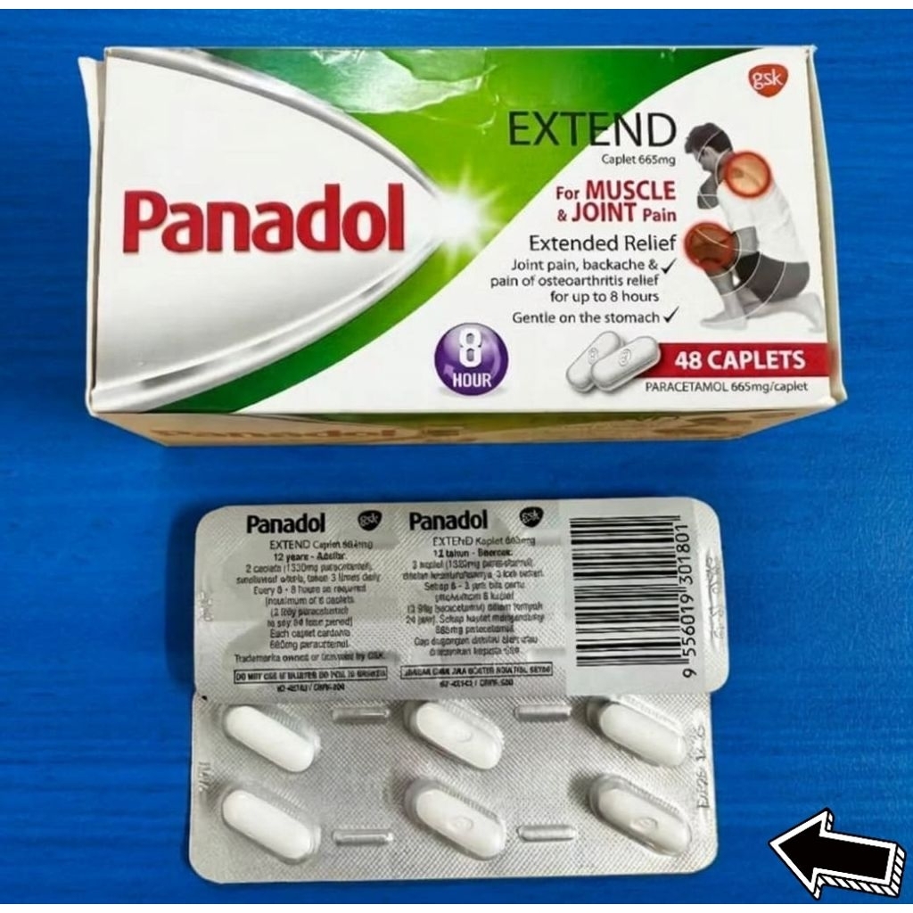 [READY STOCK] Panadol Extend  (Malaysia) - 1 Strip (6 Tablet) | Sakit Otot & Sendi | Original malays