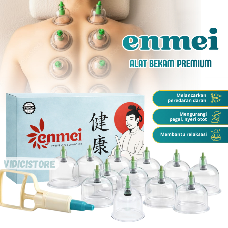 ALAT BEKAM 12 Premium ENMEI Berbahan TEBAL Dan KUAT/Awet Bekam Lancet/Kop Angin