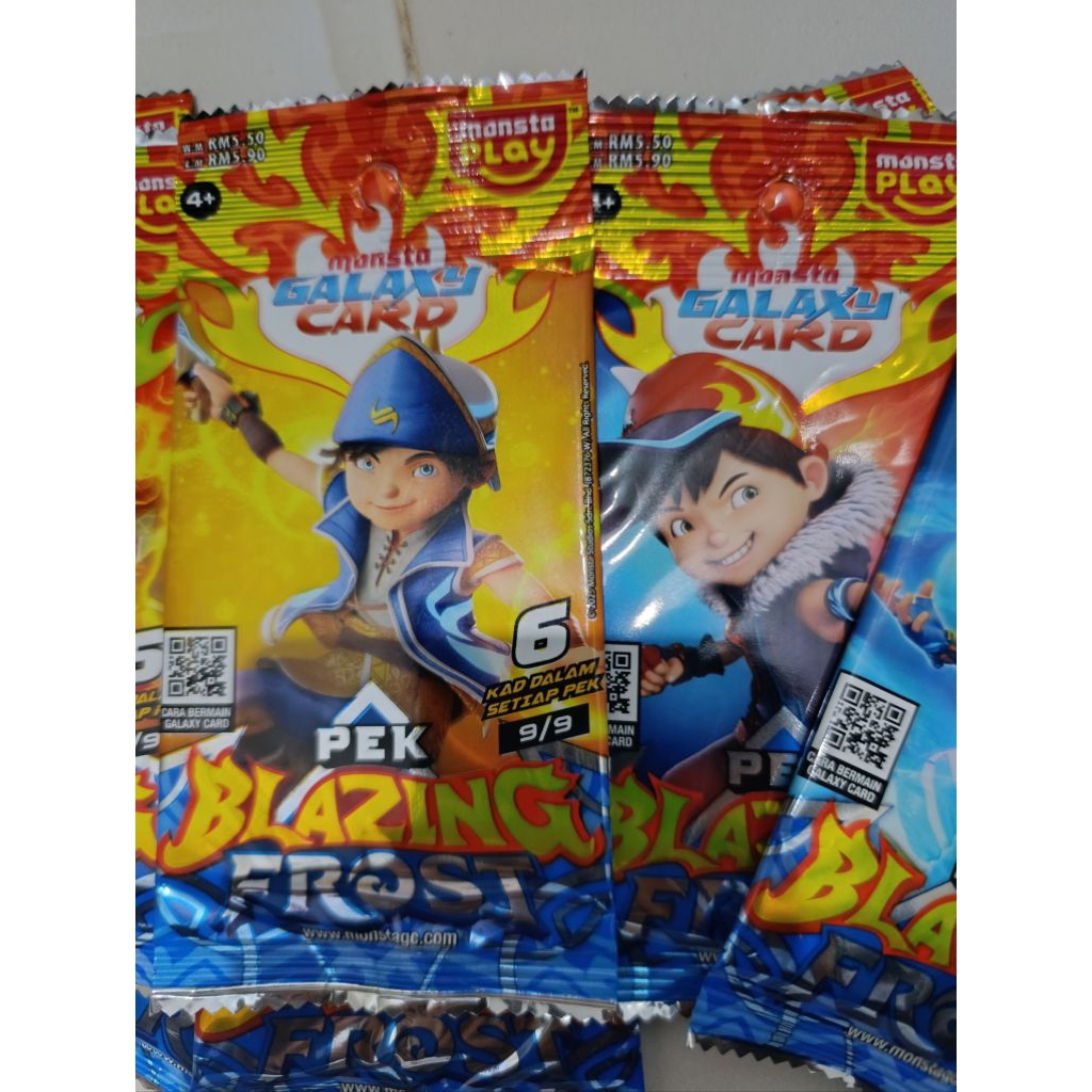 Monsta Galaxy Card Pek Blazing Frost BoBoiBoy Original Malaysia | Segel | Bonus 1 Kartu Choki-Choki