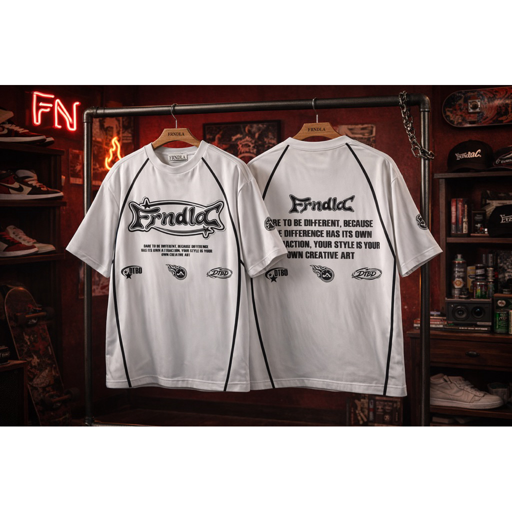 Kaos oversize boxy pecah pola