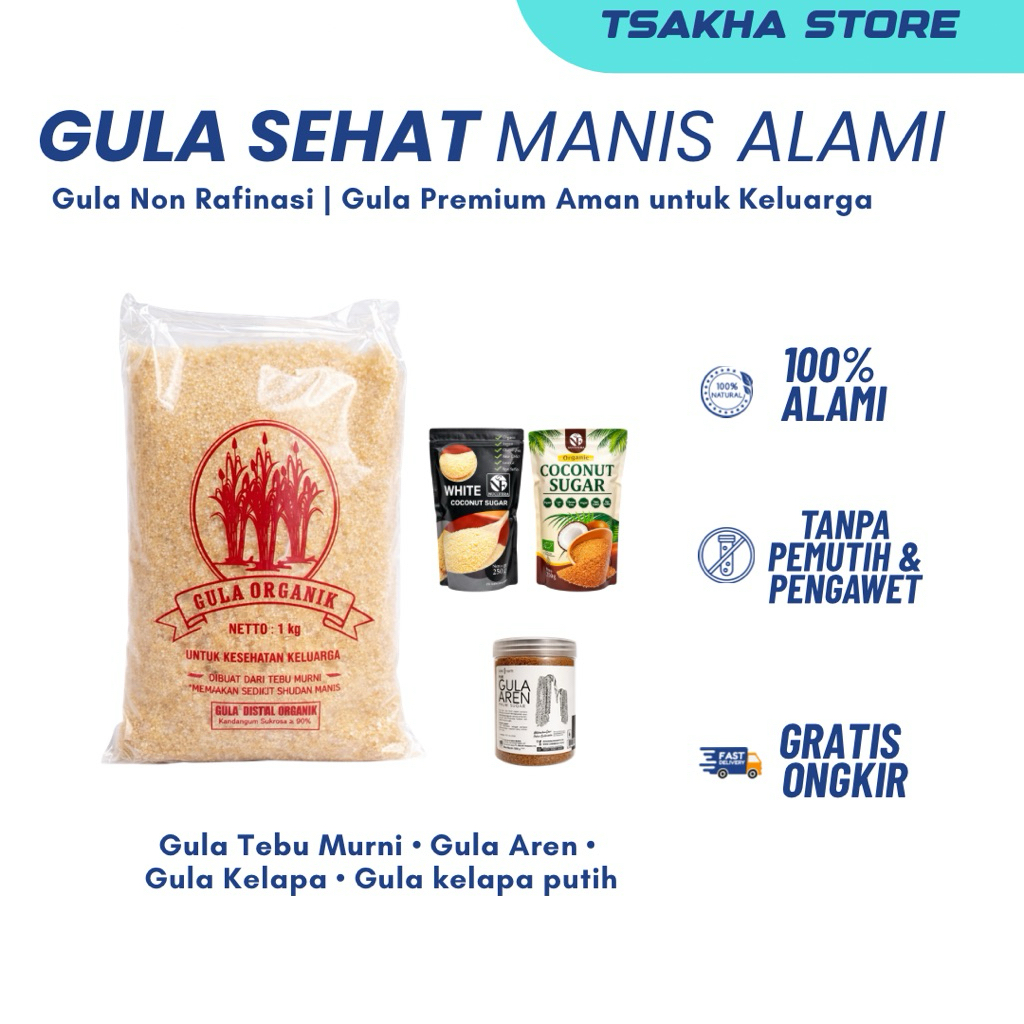 Gula Pasir Alami Aneka Gula Non Rafinasi |Gula Tebu Organik (Gula Pasir No Rafinasi) | Raw Cane Suga