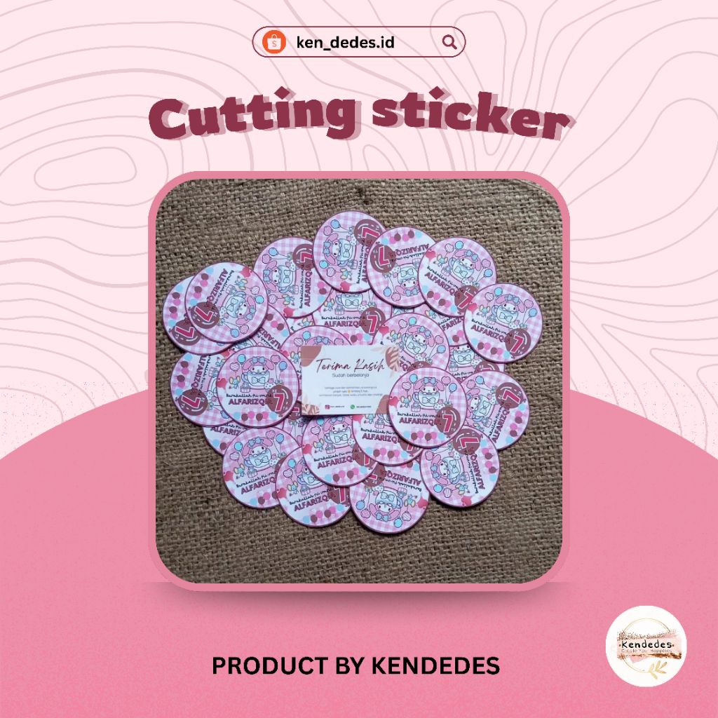 Custom stiker olshop Cetak Stiker Label Bulat Toko Olshop Kue Bakery Kemasan Produk