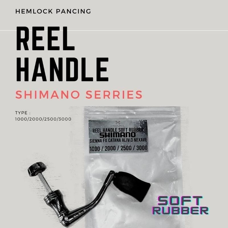 REEL HANDLE SHIMANO SIENNA, CATANA, ALIVIO, NAXAVE (ORIGINAL ) SERIES SOFT RUBBER 1000-2000-2500-300